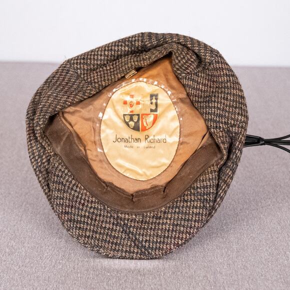 Vintage Johnathan Richard Men's Wool Tweed Flat Cap Newsboy Cabbie Hat SZ 7 1/4 - Picture 4 of 6